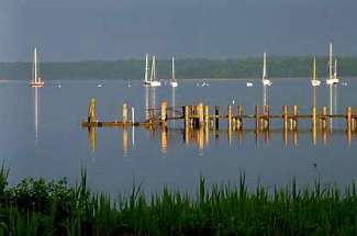 Shelter Island Harbor front with Dock and Pool